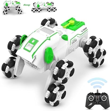 Snish Signature Robot Dog RC-Car, 8WD Remote-Control-Car with Spraying Light, 2.4Ghz All Terrain RC Stunt-Car, 360°Rotating RC Truck Toys for Kids 8 9 10 11 12 Year Boys Girls Christmas Birthday Gift