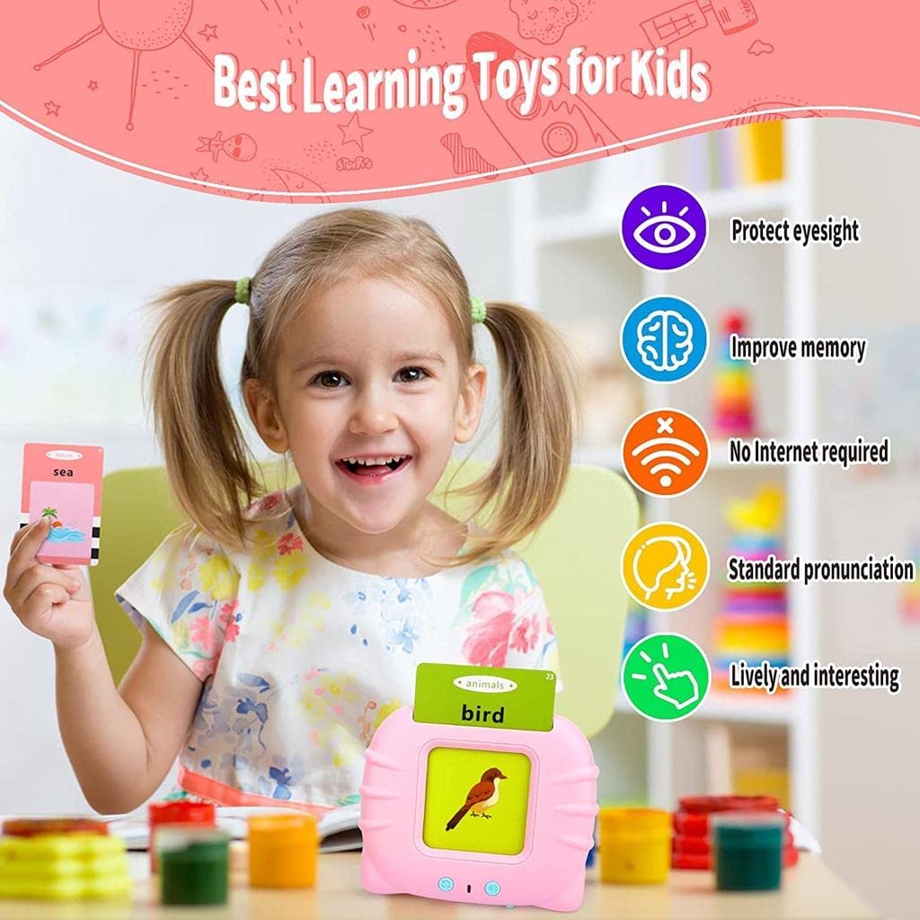 Spoken Flash Cards Children's Educational Learning Toys | Talking English Words Learning Machine | (112 Blue Cards)