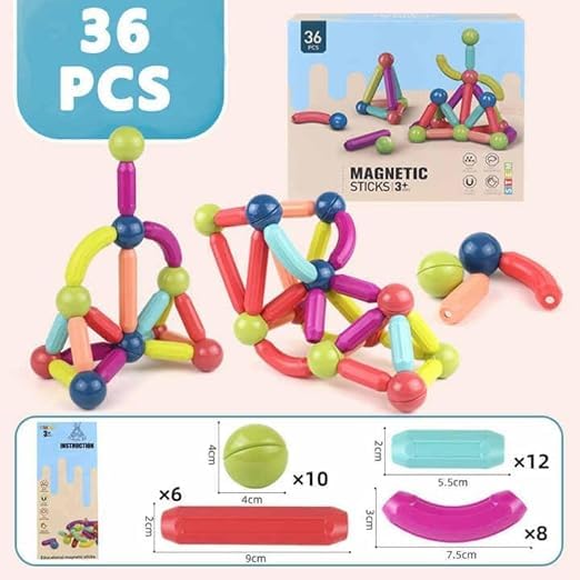 36-Piece Magnetic Toys for Little Boys, Ages 3-14 | Safe and Durable | Creative Brain Development Toys with Magnet Balls (36 Pcs)