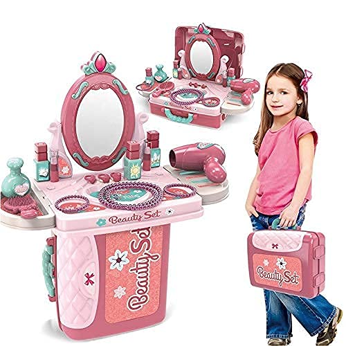 Plastic 3-in-1 Portable Pretend Role Play Set Toy for Boys and Girls (Beauty Play Set)