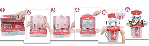 Plastic 3-in-1 Portable Pretend Role Play Set Toy for Boys and Girls (Kitchen Play Set)