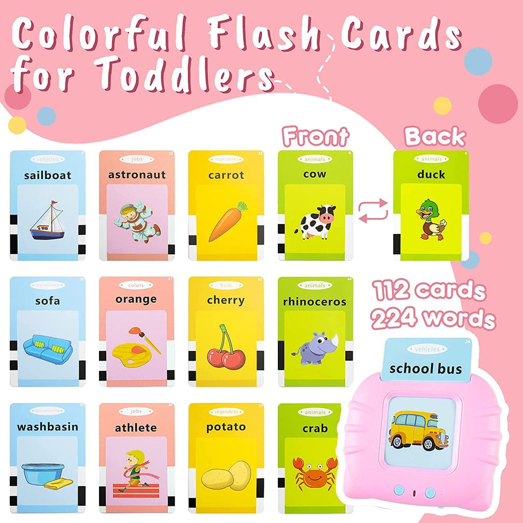 Spoken Flash Cards Children's Educational Learning Toys | Talking English Words Learning Machine | (112 Blue Cards)