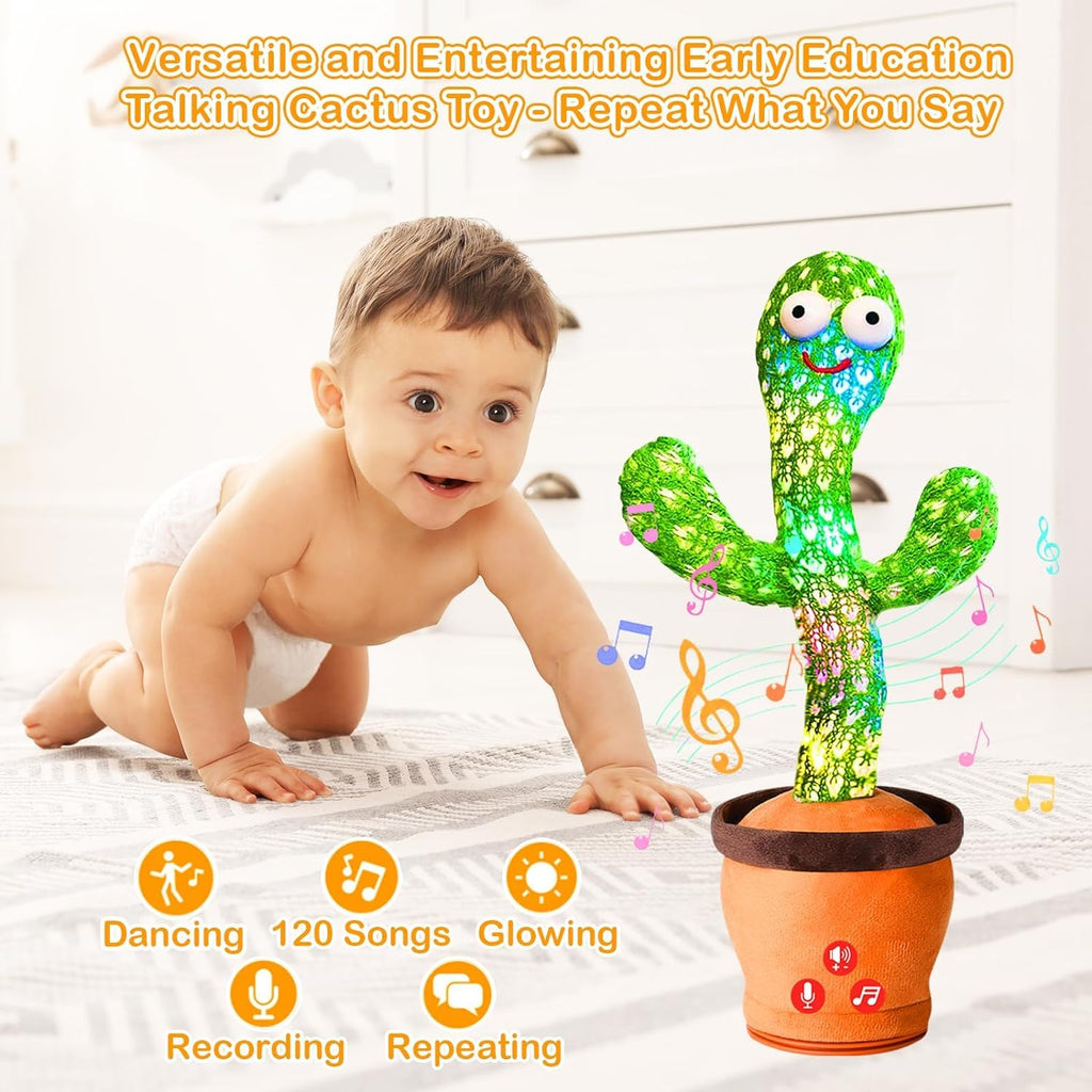 Dancing Cactus Toy for Kids | Musical Toy with Colourful Lights | Funny Education Toys | Playing Home Decor | Baby Voice Recording