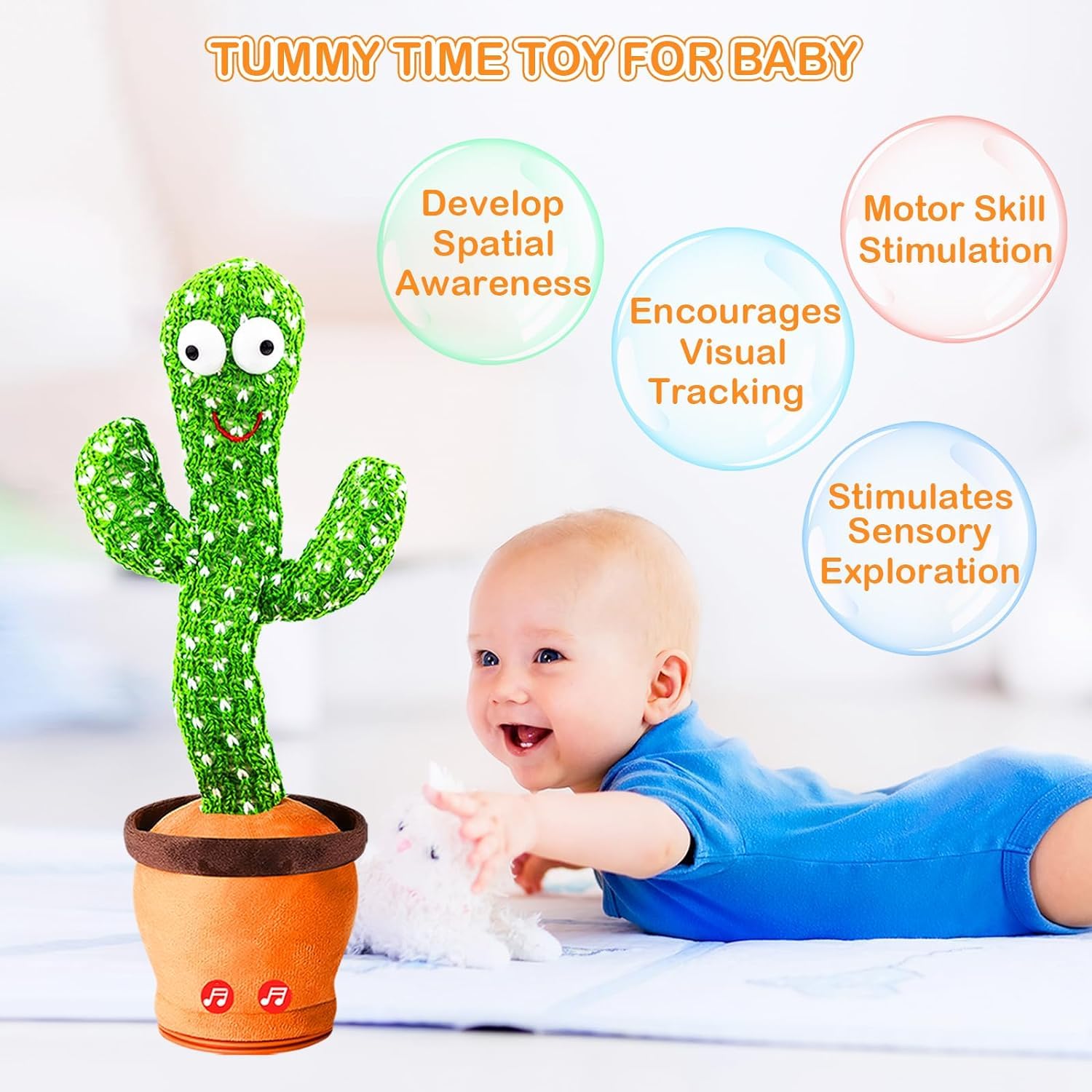 Dancing Cactus Toy for Kids | Musical Toy with Colourful Lights | Funny Education Toys | Playing Home Decor | Baby Voice Recording