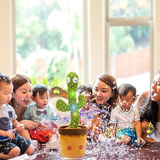 Dancing Cactus Toy for Kids | Musical Toy with Colourful Lights | Funny Education Toys | Playing Home Decor | Baby Voice Recording