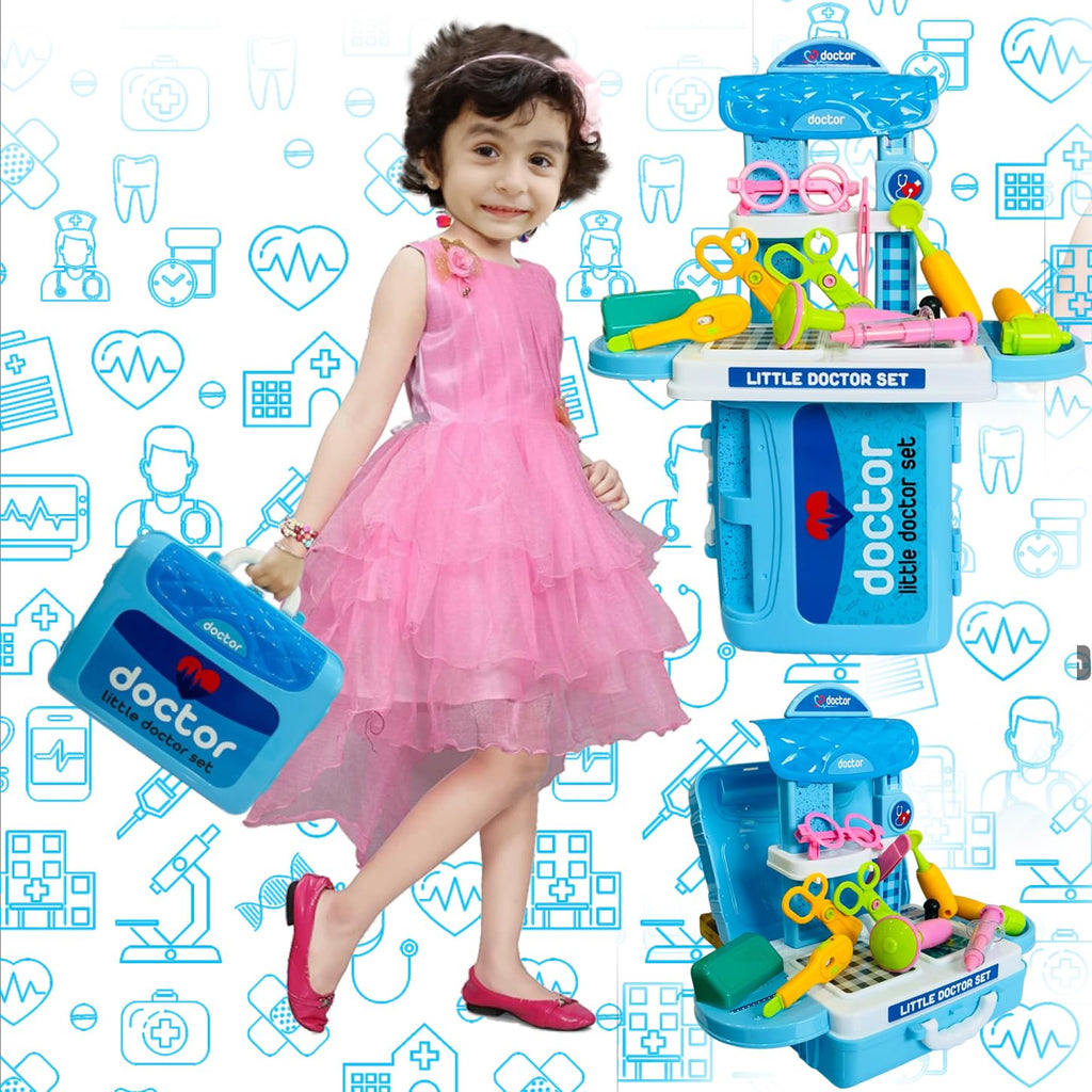 3-in-1 Portable Pretend Play Doctor Set Toy for Boys and Girls