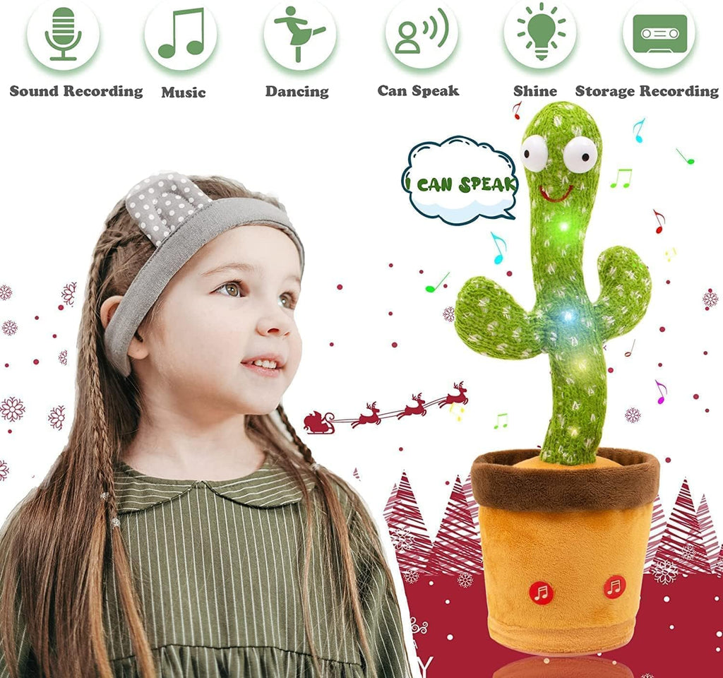 Dancing Cactus Toy for Kids | Musical Toy with Colourful Lights | Funny Education Toys | Playing Home Decor | Baby Voice Recording