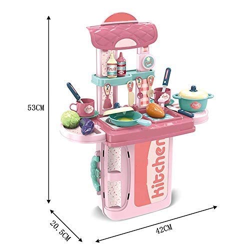 Plastic 3-in-1 Portable Pretend Role Play Set Toy for Boys and Girls (Kitchen Play Set)