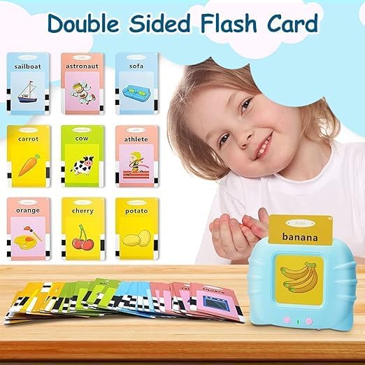 Spoken Flash Cards Children's Educational Learning Toys | Talking English Words Learning Machine | (112 Blue Cards)