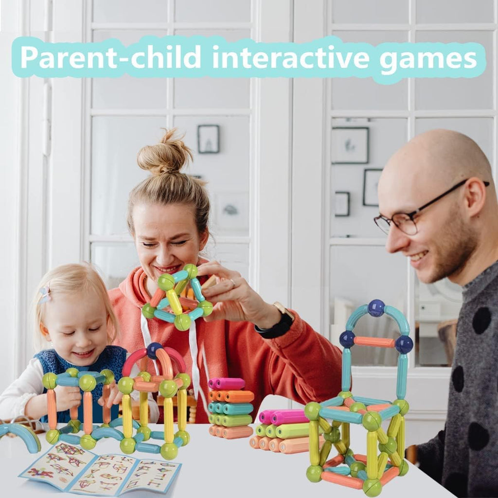 64-Piece Magnetic Toys for Little Boys, Ages 3-14 | Safe and Durable | Creative Brain Development Toys with Magnet Balls (64 Pcs)