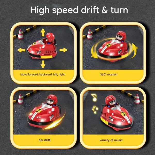 RC Battle Bumper Car Toy for Children, Remote Control, Set of 2, 360ï¿½ Rotation, LED Included, Parent-Child Competition, Assorted