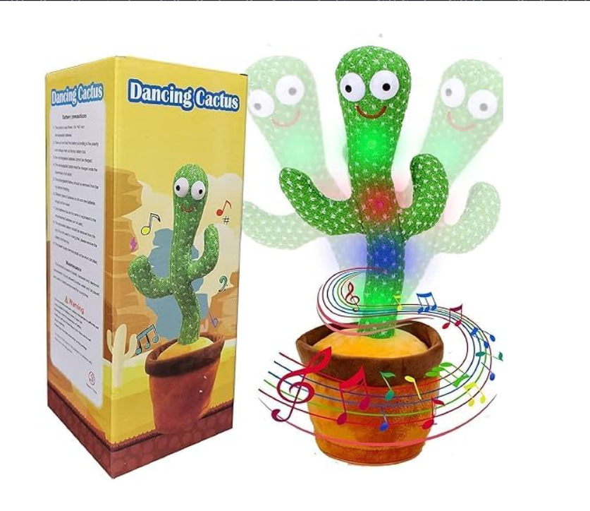 SNISH SIGNATURE Dancing Cactus Toy for Kids | Musical Toy with Colourful Lights | Funny Education Toys | Playing Home Decor | Baby Voice Recording