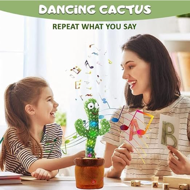 SNISH SIGNATURE Dancing Cactus Toy for Kids | Musical Toy with Colourful Lights | Funny Education Toys | Playing Home Decor | Baby Voice Recording