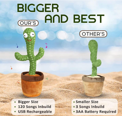 SNISH SIGNATURE Dancing Cactus Toy for Kids | Musical Toy with Colourful Lights | Funny Education Toys | Playing Home Decor | Baby Voice Recording