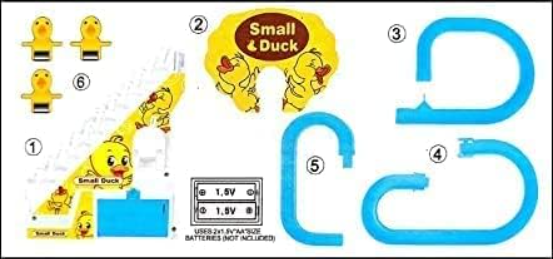 Duck Slide Toy Set, Duck Track Toys for Kids - Small Ducks Stair Climbing Toys for Kids, Escalator Toy with Lights and Music - 3 Ducks Included (Duck Track)